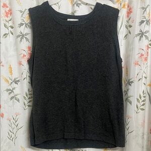 Calvin Klein Charcoal Sleeveless Sweater Tank Top - Size L